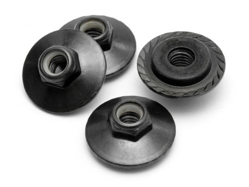 5x8mm Flanged Lock Nut (4) black